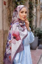 Pamila Viskon Şal Serisi-Lalezar Desen - Görsel 3