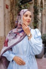 Pamila Viskon Şal Serisi-Lalezar Desen - Görsel 5