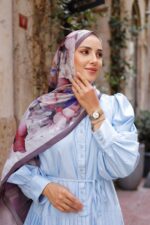 Pamila Viskon Şal Serisi-Lalezar Desen - Görsel 5