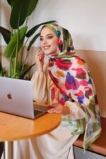 Nayf İpek Şal-Pastel Desen - Görsel 3