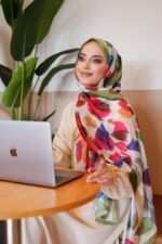 Nayf İpek Şal-Pastel Desen - Görsel 4