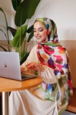 Nayf İpek Şal-Pastel Desen - Görsel 5