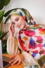 Nayf İpek Şal-Pastel Desen - Görsel 6