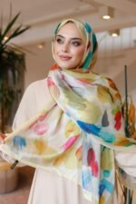 Nayf İpek Şal-Pastel Desen - Görsel 5