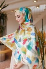 Nayf İpek Şal-Pastel Desen - Görsel 3