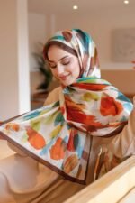 Nayf İpek Şal-Pastel Desen - Görsel 4