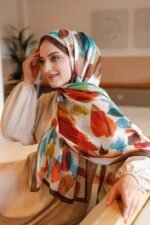 Nayf İpek Şal-Pastel Desen