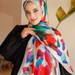 Nayf İpek Şal-Pastel Desen