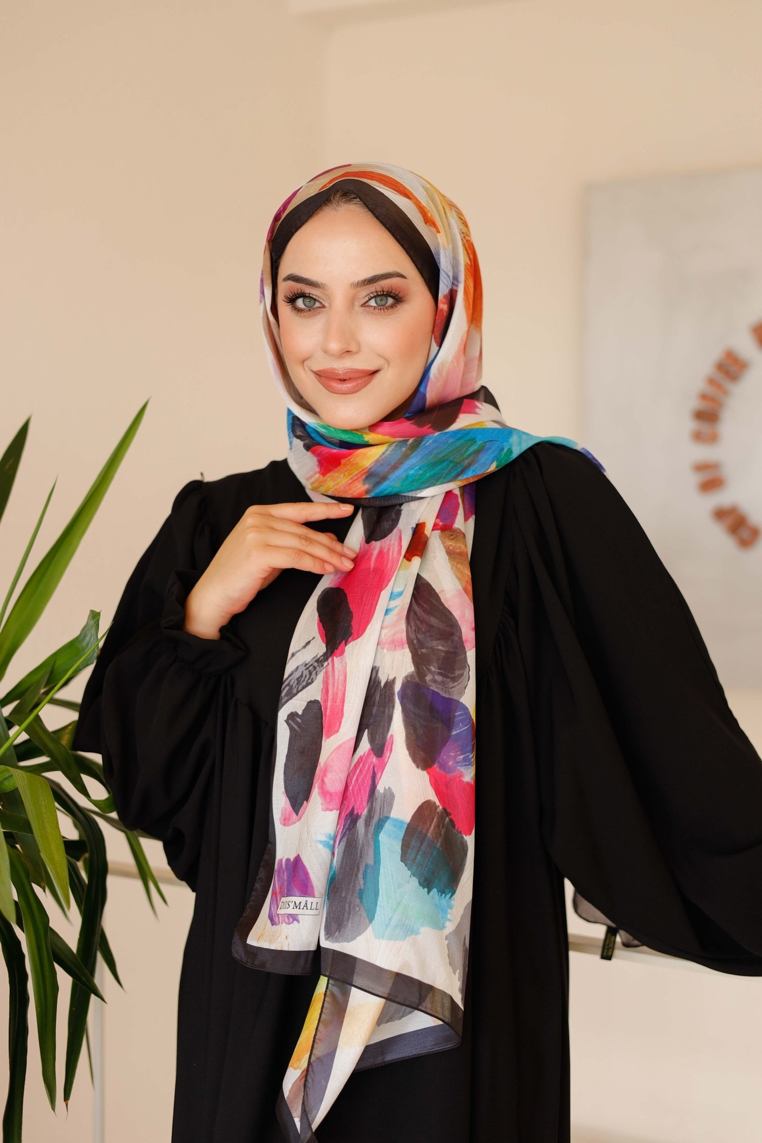 IMG_6515 Nayf İpek Şal-Pastel Desen - Görsel 1