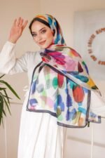 Nayf İpek Şal-Pastel Desen - Görsel 2