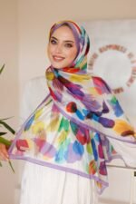 Nayf İpek Şal-Pastel Desen - Görsel 3