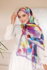 Nayf İpek Şal-Pastel Desen - Görsel 2