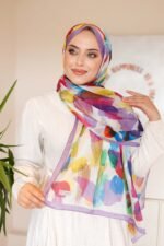Nayf İpek Şal-Pastel Desen - Görsel 7