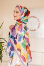 Nayf İpek Şal-Pastel Desen