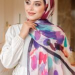 Nayf İpek Şal-Pastel Desen