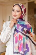 Nayf İpek Şal-Pastel Desen