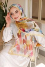Nayf İpek Şal-Pastel Desen - Görsel 3