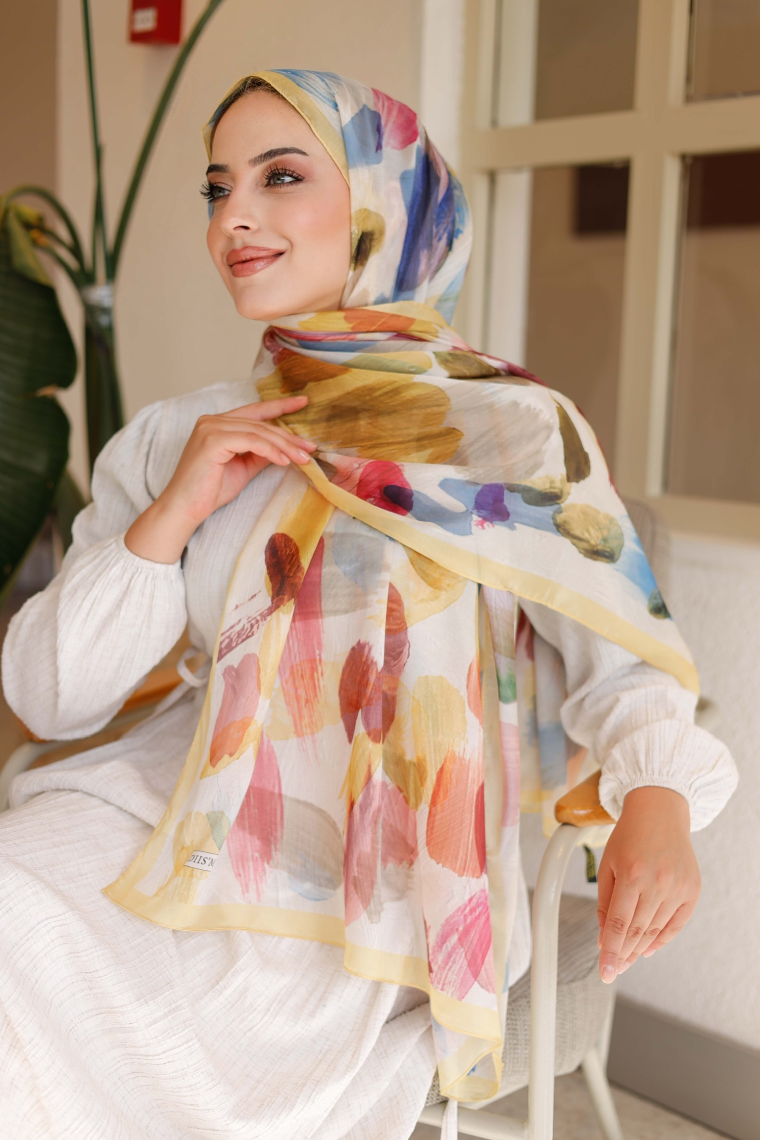 IMG_6540 Nayf İpek Şal-Pastel Desen - Görsel 1