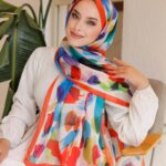 Nayf İpek Şal-Pastel Desen