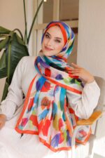 Nayf İpek Şal-Pastel Desen