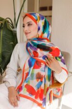 Nayf İpek Şal-Pastel Desen - Görsel 2