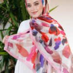 Nayf İpek Şal-Pastel Desen