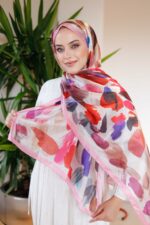 Nayf İpek Şal-Pastel Desen