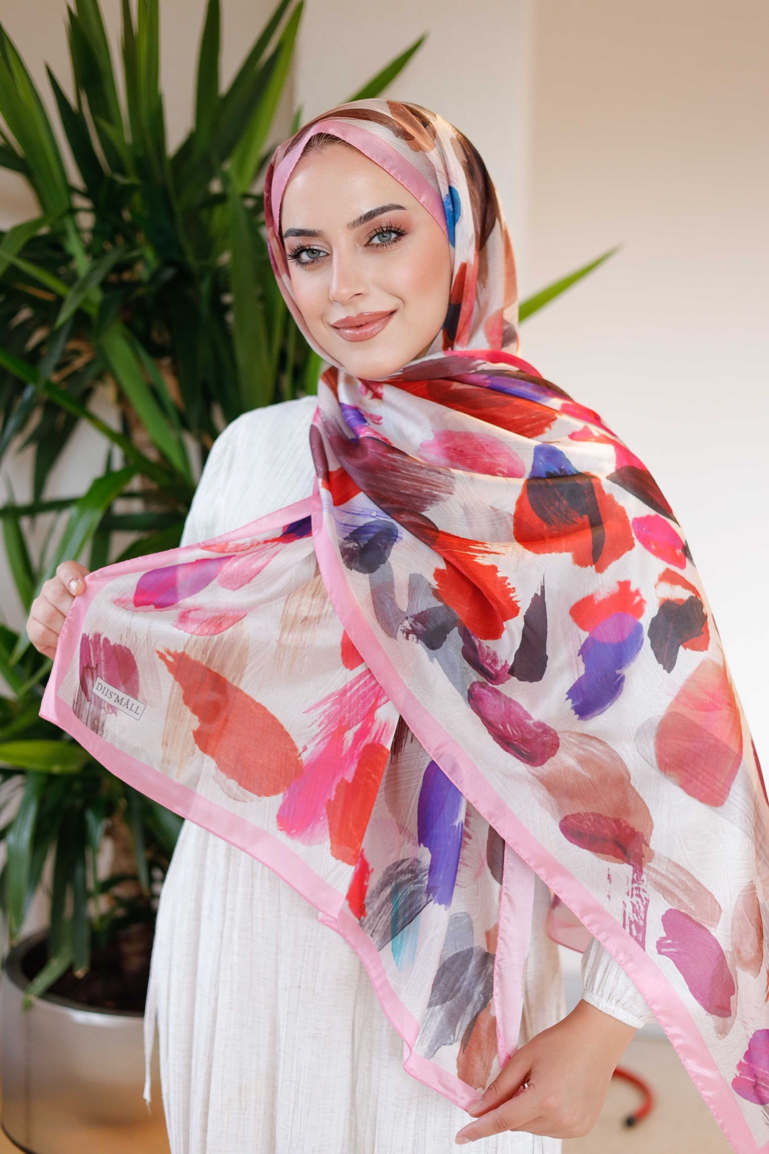 IMG_6550 Nayf İpek Şal-Pastel Desen - Görsel 1