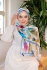 Nayf İpek Şal-Pastel Desen - Görsel 3