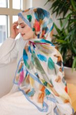Nayf İpek Şal-Pastel Desen