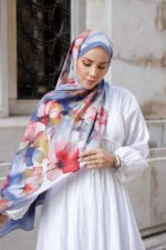 Pamila Viskon Şal Serisi-Lalezar Desen - Görsel 3