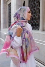 Pamila Viskon Şal Serisi-Lalezar Desen - Görsel 5