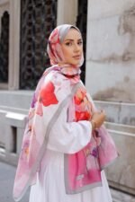 Pamila Viskon Şal Serisi-Lalezar Desen - Görsel 3