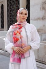Pamila Viskon Şal Serisi-Lalezar Desen - Görsel 5