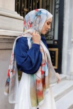 Pamila Viskon Şal Serisi-Lalezar Desen - Görsel 5