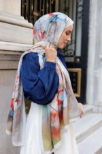 Pamila Viskon Şal Serisi-Lalezar Desen - Görsel 5