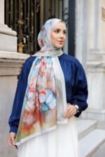Pamila Viskon Şal Serisi-Lalezar Desen - Görsel 2