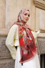 Pamila Viskon Şal Serisi-Lalezar Desen - Görsel 5