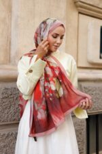 Pamila Viskon Şal Serisi-Lalezar Desen - Görsel 4