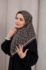 D’S Model Soft Eşarp - Siyah Bej - Görsel 3