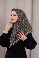 D’S Model Soft Eşarp - Siyah Bej - Görsel 4