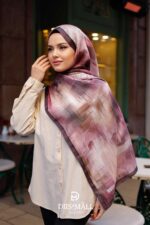 Firgun Desen Soft Şal - Mürdüm - Görsel 4