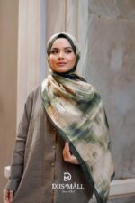 Firgun Desen Soft Şal - Yeşil Krem - Görsel 3