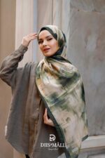 Firgun Desen Soft Şal - Yeşil Krem - Görsel 2