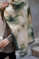 Firgun Desen Soft Şal - Yeşil Krem - Görsel 5