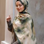 Firgun Desen Soft Şal - Yeşil Krem