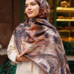 Authera Desen Soft Şal - Kiremit Kahve