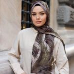 Authera Desen Soft Şal - Kum Yeşili