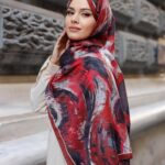 Authera Desen Soft Şal - Kırmızı Siyah