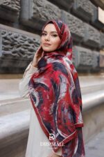 Authera Desen Soft Şal - Kırmızı Siyah